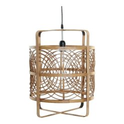 Candeeiro de teto Preto Natural Bambu Plástico 50 W 220 V 37 x 37 x 46 cm