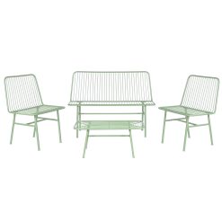 Conjunto de Mesa com 3 Poltronas Menta Metal 115 x 53 x 83 cm