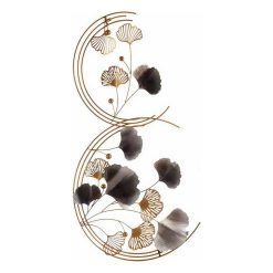 Decoração Suspensa Bloemen Mural Azul Dourado Metal Cobre (80 x 151 x 5