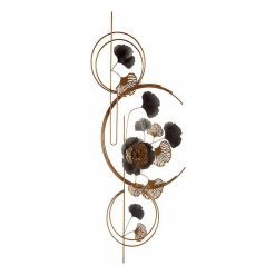 Decoração Suspensa Bloemen Mural Dourado Metal Cobre (60 x 150 x 7