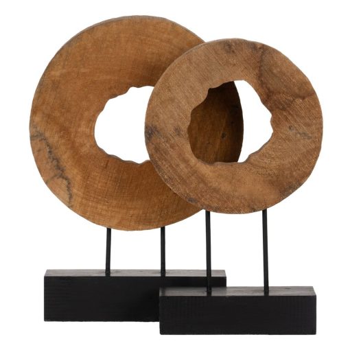 Escultura Bege Madeira de mangueira 38 x 8 x 52 cm - Image 2