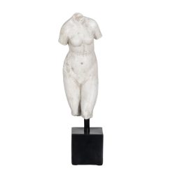 Escultura Branco Preto Resina 14 x 11 x 43 cm Busto