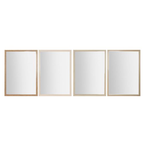 Espelho de parede Branco Castanho Bege Cinzento Cristal poliestireno 66 x 2 x 92 cm (4 Unidades)