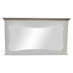 Espelho de parede Branco Madeira Natural 105 x 64 x 4