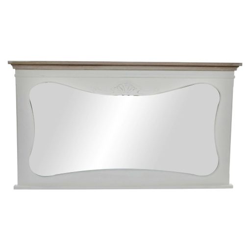 Espelho de parede Branco Madeira Natural 105 x 64 x 4