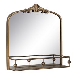 Espelho de parede Dourado Cristal Ferro 54 x 16