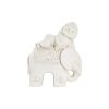 Figura Decorativa Acabamento envelhecido Elefante Branco Oriental Magnésio (42 x 24 x 46 cm)