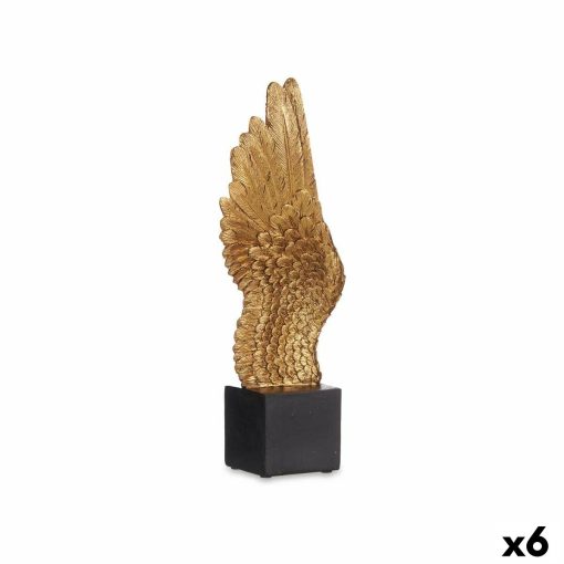 Figura Decorativa Asas Preto Dourado 8 x 33