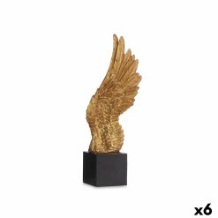 Figura Decorativa Asas Preto Dourado 8 x 33