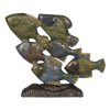 Figura Decorativa Azul Castanho Verde Peixes 60 x 11