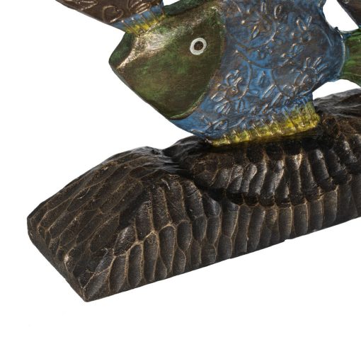 Figura Decorativa Azul Castanho Verde Peixes 60 x 11,5 x 52 cm - Image 3