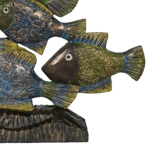 Figura Decorativa Azul Castanho Verde Peixes 60 x 11,5 x 52 cm - Image 4