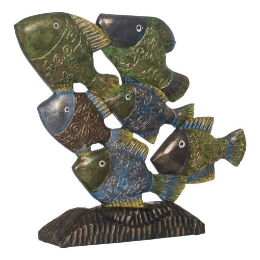 Figura Decorativa Azul Castanho Verde Peixes 60 x 11,5 x 52 cm - Image 6