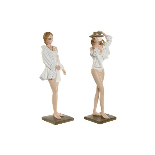 Figura Decorativa Branco Bege Mulher Mediterrâneo 8 x 6