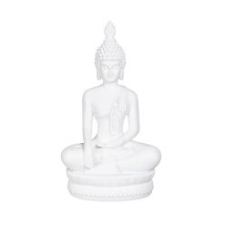 Figura Decorativa Branco Buda 19