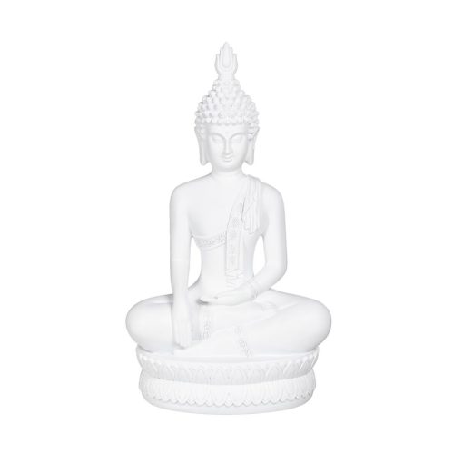 Figura Decorativa Branco Buda 19