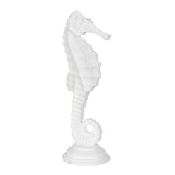 Figura Decorativa Branco Cavalo-marinho 11 x 9 x 31 cm