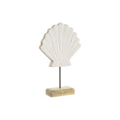 Figura Decorativa Branco Natural Concha Mediterrâneo 18 x 5 x 28 cm