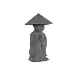 Figura Decorativa Cinzento Monge Oriental 30 x 30 x 51 cm