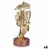 Figura Decorativa Face Dourado Madeira Metal 12 x 29 x 11 cm