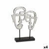 Figura Decorativa Face Prateado 27 x 32