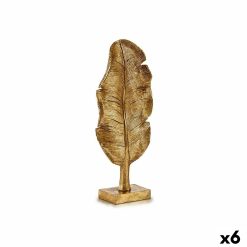 Figura Decorativa Folha de planta Dourado 8 x 43