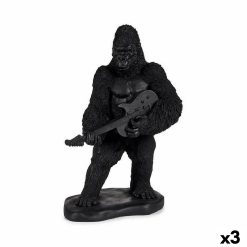 Figura Decorativa Gorila Guitarra Preto 17