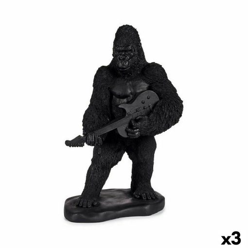 Figura Decorativa Gorila Guitarra Preto 17