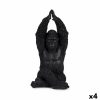 Figura Decorativa Gorila Yoga Preto 18 x 36