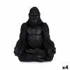 Figura Decorativa Gorila Yoga Preto 19 x 26