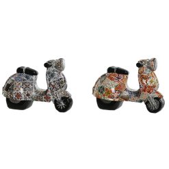 Figura Decorativa Multicolor Mediterrâneo scooter 14 x 8 x 11 cm (2 Unidades)