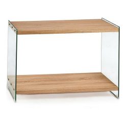 Hall de Entrada Castanho Transparente Vidro Madeira MDF 40 x 76 x 120 cm