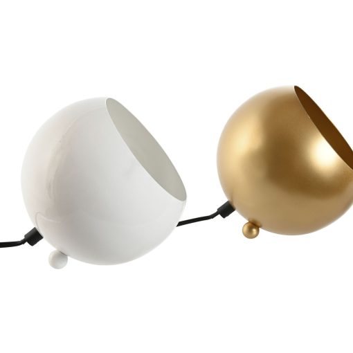 Lâmpada de mesa Branco Dourado Metal 50 W 220 V 15 x 15 x 15 cm (2 Unidades) - Image 2