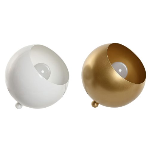 Lâmpada de mesa Branco Dourado Metal 50 W 220 V 15 x 15 x 15 cm (2 Unidades)