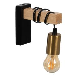 Luz de Parede Preto Bege Madeira Ferro A 220-240 V 15 x 5 x 12 cm