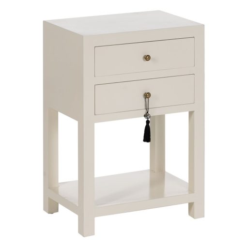 Mesa de Cabeceira ORIENT Branco Madeira de abeto Madeira MDF 45 x 30 x 66 cm