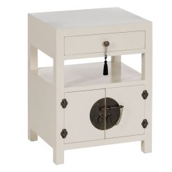 Mesa de Cabeceira ORIENTE Branco Madeira MDF 50 x 40 x 66 cm