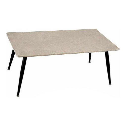 Mesa de Centro Branco Preto Pedra Metal Melamina Madeira MDF