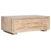 Mesa de Centro Natural Madeira de abeto Madeira MDF 130 x 70 x 46 cm