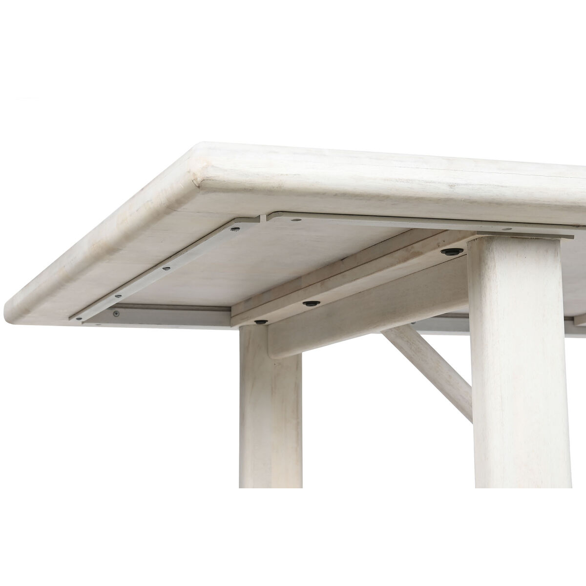 Mesa de Jantar Branco Madeira de mangueira 213,4 x 96,5 x 76,2 cm - Image 5