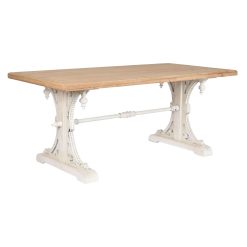 Mesa de Jantar Branco Natural Abeto Madeira MDF 180 x 90 x 76 cm