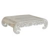 Mesa de apoio Branco Madeira de mangueira 89 x 63