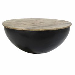 Mesa de apoio Castanho Preto Metal Madeira de mangueira 95 x 95 x 40 cm 93