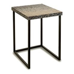 Mesa de apoio Cinzento Metal Madrepérola Aglomerado (47 x 62 x 47 cm)