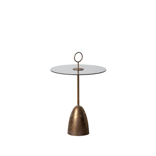 Mesa de apoio Dourado Cristal Ferro 50 x 50 x 75