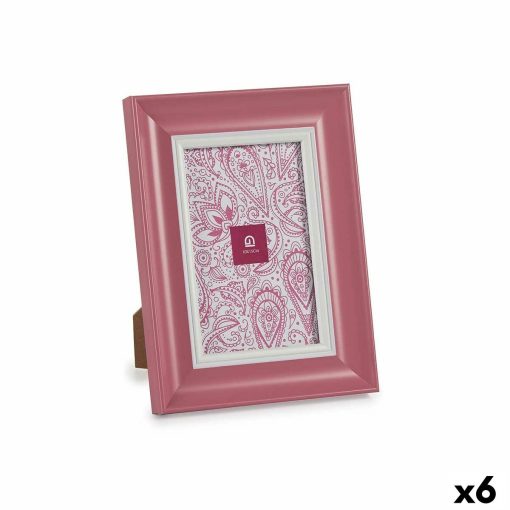 Moldura de Fotos Cristal Cor de Rosa Plástico (6 Unidades) (2 x 21 x 16 cm)