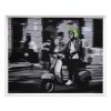 Pintura Branco Preto Verde Vespa 103 x 6 x 83 cm