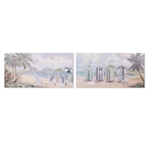 Pintura Praia Mediterrâneo 120 x 3 x 60 cm (2 Unidades)