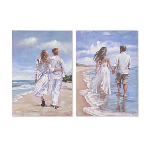 Pintura Praia Mediterrâneo 70 x 3 x 100 cm (2 Unidades)