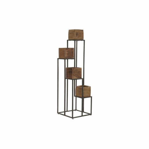 Plantador Castanho Preto Multicolor Madeira Metal Moderno 40 x 40 x 120 cm 40 x 40 x 138 cm